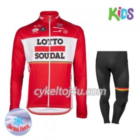 Cykeltrøje Langærmet + Cykelbukser 2017 Lotto Soudal Børn N001 Vinter Thermal Fleece